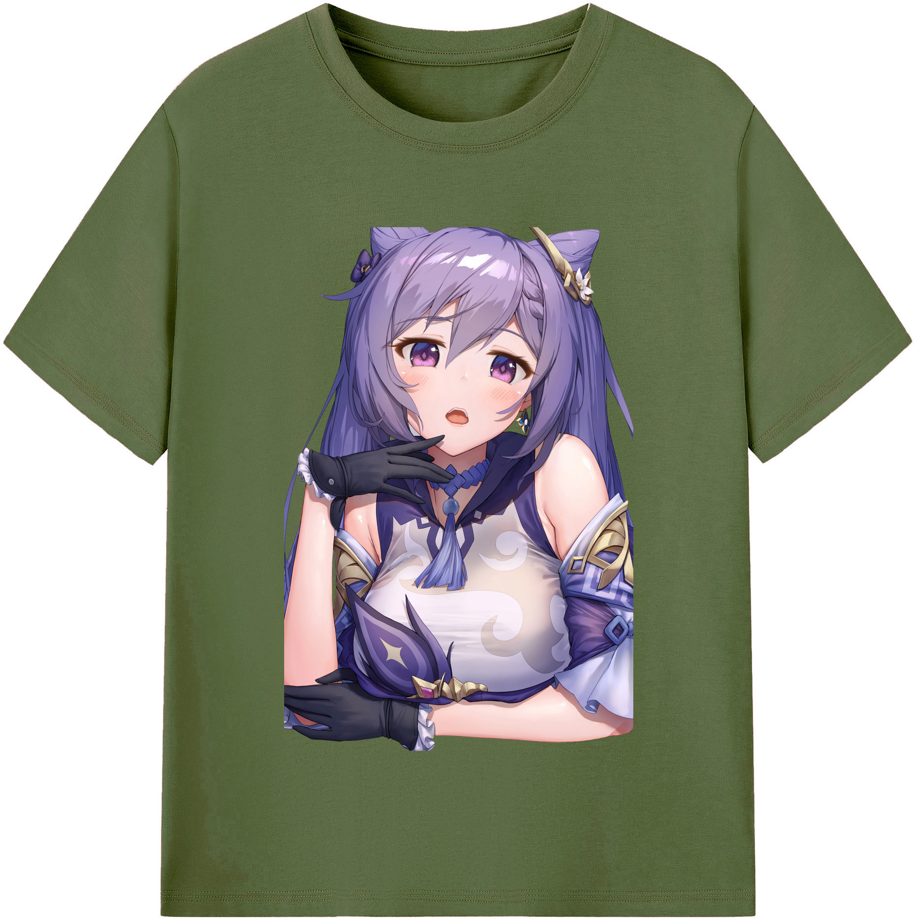 げんし神 刻晴 こくせい genshin Kokusei 綿100％半袖Tシャツ（フロントプリント）